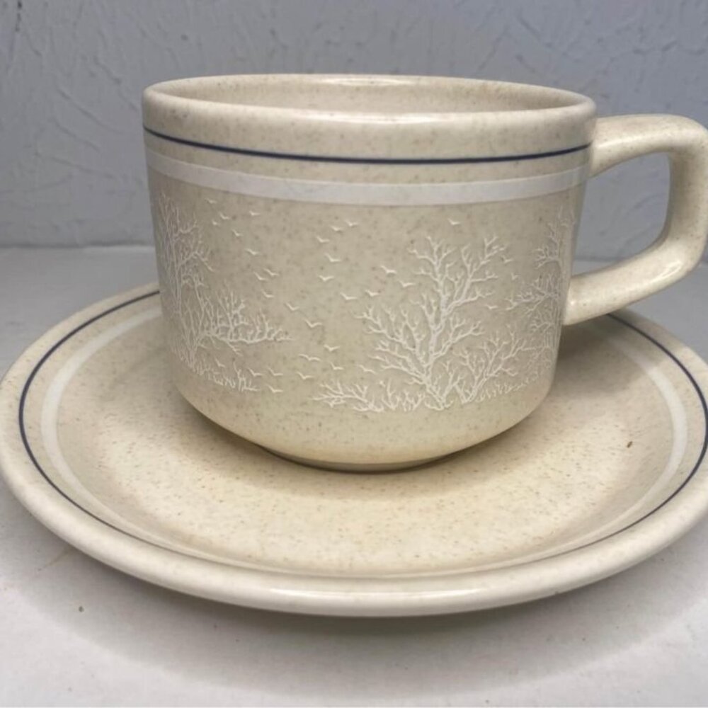 Lot of 2 Vintage Lenox Temperware Silhouette Cup and Saucer
